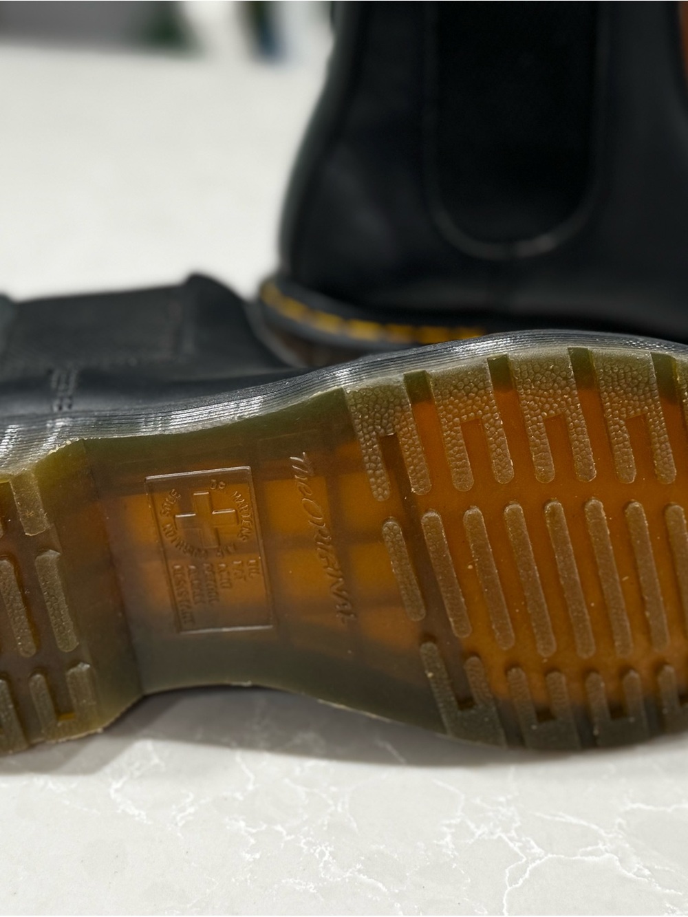 Dr. Martens Black Chelsea Boots with Yellow Stitching Tab - Picture 2 of 2